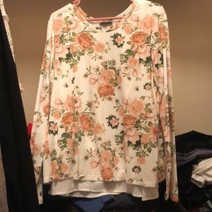 NEVER WORN rose floral long sleeve shirt